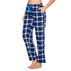 "This Ashford & Brooks Premium Women's Luxurious Cozy Flannel plaid pajama sleep pants is made from durable ultra-soft 55% Cotton /45% Polyester fabric. Designed with a roomy relaxed fit. The Fabric blend is designed to give you that soft and warm touch, at the same time prevent excessive shrinkage unlike the 100% Cotton Flannel fabric. It'll keep you warm and comfortable during the cold winter days yet stylish at the same time. The Womens Flannel Pajama sleep lounge pant features; Elasticized w Plaid Sleepwear With Pockets For Loungewear, Comfortable Plaid Sleepwear For Loungewear, Plaid Sleepwear Pants For Pajama Party, Plaid Long Pants Sleepwear For Sleepover, Plaid Sleepwear With Relaxed Fit Long Pants, Cozy Blue Bottoms For Pajama Party, Plaid Pjs, Plush Pajama Pants, Womens Flannel Pajamas