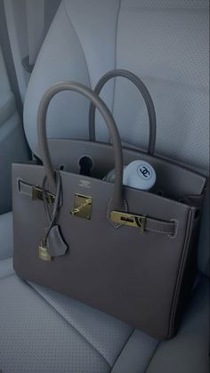 Birkin Bag Collection Closet, Hermes Collection Closet, Outfits With Birkin Bag, Luxury Purses Hermes Birkin, Kelly Birkin Bag, Hermes Bag Collection, Hermes Etoupe Outfit, Hermes Birkin 30 Outfit, Luxury Bag Collection Closet