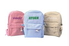 💕Nice to meet you here!  💕Our embroidered backpack can embroider your name on the backpack, mark your backpack, and become unique! 💕The corduroy embroidered backpack is usually made of soft polyester fiber material, providing a comfortable feeling, especially on cold days. Available Colors Our best-selling backpack colors include black, khaki, blue, green, light gray, and pink. Size: 40*28*12cm HOW TO ORDER 1. Select Bag Color 2. Text content (up to 2 words) 3. Thread Color(text)+ Font More embroidery products https://www.etsy.com/sg-en/listing/1625098764/custom-embroidered-couples-portrait?ref=listings_manager_grid Return and Exchange 🔄🚫 Regrettably, we do not provide refund, return, or exchange services. Therefore, we strongly recommend making an informed decision prior to finalizin Casual Backpack With Embroidered Logo, Casual Standard Backpack With Embroidered Logo, Embroidered Everyday Bags For Back To School, Back To School Everyday Embroidered Bags, Travel Bags With Embroidered Logo For Back To School, Travel Backpack With Embroidered Logo, Back To School Travel Bags With Embroidered Logo, Casual Backpack With Embroidered Logo For Daily Use, Embroidered Logo Travel Bags For Back To School