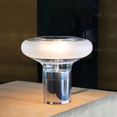 a lamp that is on top of a table