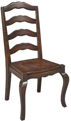 an old wooden chair is shown against a white background