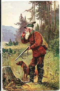 'HUNTING IN THE BAVARIAN ALPS' , ARTIST: AUGUST MULLER OF MUNICH Hunting Drawings, Bavarian Alps, Hunting Pictures, Arte Peculiar, Western Artist, Bird Hunting, Munich Germany