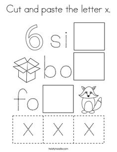 the worksheet for children to learn how to cut and paste the letter x