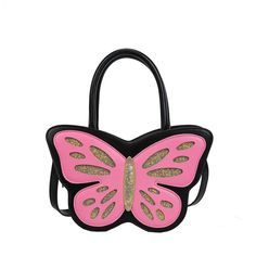 44093361389754 Cute Shoulder Bag For Spring Party, Cute Crossbody Party Bags, Cute Handheld Shoulder Bag For Party, Cute Black Shoulder Bag For Party, Cute Handheld Party Bags, Cute Satchel Shoulder Bag For Parties, Butterfly Print Bag For Gift, Pink Tote Bags For Party, Pink Tote Bag For Party