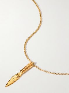 Alighieri's 10-year anniversary collection 'Votive Offerings' depicts spears and vessels as a "symbol of new beginnings". Crafted from gold-plated metal, this necklace features a belcher chain strung with an elongated mottled pendant. Layer yours with the brand's other styles. Belcher Chain, Flat Dress Shoes, Gold Plated Necklace, Fashion Jewelry Necklaces, Beauty Accessories, Spears, Year Anniversary, New Beginnings, Net A Porter