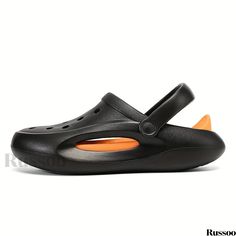 Russoo - Premium Mens Soft Sole Clogs: Stylish Hollow Out Design, Breathable Water Shoes Ideal for Indoor and Outdoor Activities, Ensuring Non-Slip Comfort at Every Event Black Round Toe Slip-ons For Beach, Outdoor Black Closed Toe Slippers, Black Closed Toe Slippers For Outdoor, Black Closed Toe Outdoor Slippers, Breathable Black Slippers For Outdoor, Black Breathable Outdoor Slippers, Breathable Black Outdoor Slippers, Black Breathable Clogs For Summer, Black Breathable Summer Clogs