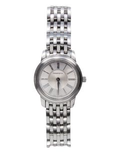 Current Boutique-Tiffany & Co - Silver Stainless Steel Swiss Made Mark Resonator Watch Silver Tiffany Bracelet, Tiffany And Co Watch, Face Butterfly, Tiffany Watches, Tiffany Bracelets, Buy Shoes Online, Roman Numeral, Tiffany And Co, Unique Fonts