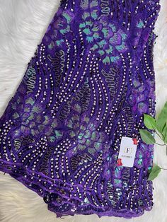 Good quality purple lace African Embroidered sequin lace  fabric Purple Sequined Embroidered Fabric For Party, Party Purple Embroidered Sequined Fabric, Fitted Purple Embroidered Fabric For Party, Party Purple Embroidered Fabric With Sequins, Elegant Purple Embroidered Fabric With Sequins, Purple Party Embroidered Fabric With Sequins, Purple Lace Embroidered Fabric For Party, Party Purple Lace Embroidered Fabric, Purple Embroidered Fabric Fitted