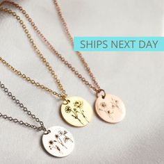 SHIPS NEXT DAY BIRTH FLOWER NECKLACE: Flowers that will last forever. Disc Size: 16mm diameter. Chain lenght: 16'', 18'', 20'' Our pieces are high polished gold plated over stainless steel. This won't tarnish WANT TO ADD BIRTH STONE? SHOP WITH THIS LINK AND LEAVE A NOTE. https://www.etsy.com/listing/940740657/birth-stone-charm-birthstone-pendant-add?ref=shop_home_active_4&pro=1&frs=1 For back engraving, select the option and just add it on the personalization box. Please make sure that y Dainty Customizable Charm Necklace For Mother's Day, Customizable Dainty Charm Necklace For Mother's Day, Minimalist Flower Charm Necklace For Personalized Gift, Botanical Flower Necklace For Mother's Day, Mother's Day Botanical Flower Jewelry, Mother's Day Flower Charm Round Pendant Necklace, Dainty Adjustable Customizable Necklace, Customizable Dainty Adjustable Necklace, Customizable Dainty Necklace With Adjustable Fit