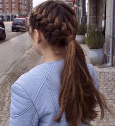 Two French Braids, French Braid Ponytail, Peinados Fáciles Para Cabello Corto, Short Hairstyle, Teen Hairstyles, العناية بالشعر