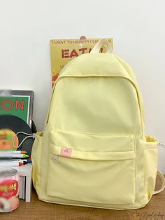 Bird in Bag - Streamlined Drawstring Design College-Inspired Backpack with Ample Storage Space Casual Yellow Backpack For Students, Yellow School Backpack With Pockets, Women Backpack Fashion, Colorful Backpacks, College Design, Writing Numbers, Pink Pattern, Classic Backpack, Zipper Bag