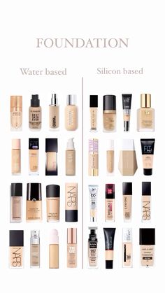 water based and silicon based foundation Water Based Foundation, Makeup Secret, Makeup List, Makeup Artist Tips, Makeup Help, Makeup Makeover