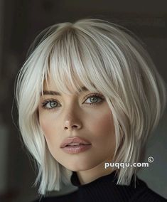 Bangs Square Face Shape, Choppy Bob Hairstyles With Bangs, Long Blonde Bob, Hairstyle Bob, Thick Hair Cuts, Choppy Bob Hairstyles, Chin Length Hair, Hairstyles For Layered Hair, Sleek Bob