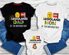 Lego Birthday Shirt Family, Legoland Birthday Shirt, Legoland Tshirt Ideas, Lego Birthday Shirt Boys, Lego Shirt Ideas, Legoland Outfit, Legoland Shirts, Lego Birthday Shirt, Toddler Tshirt Ideas