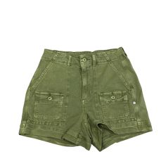 Brand: AMERICAN EAGLE Style: SHORTS Color: GREEN Size: 2 SKU: 321-32195-7608 CONDITION: GENTLY USED Green Bottoms With Pockets, Short Length, Green Military Style Short Length Shorts, Green High Waist Military Bottoms, Green Cargo Shorts For Summer, High Waist Green Military Bottoms, Green High-waist Military Style Bottoms, Green Military Cotton Bottoms, Green Military Style Cotton Bottoms, High Waist Green Utility Shorts