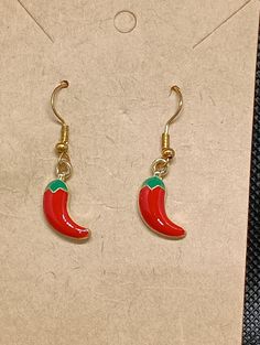 Chili pepper earring Mexican Chile Earrings, Chilli Beads Jewelry, Pepper Earrings, Chili Pepper, Chili, Etsy Earrings, Dangle Drop Earrings, Ships, Stuffed Peppers