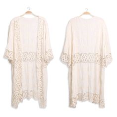 Size : One Size Material : 100% Cotton Cover Up Kimono, Floral Lace, Lowest Price, Lace Trim, Cover Up, On Sale, Trim, Lace, Floral