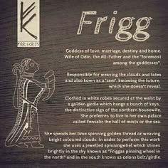 Goddess Frigg Norse Witchcraft, Goddess Frigg, Norse Pantheon, Viking Gods, Viking Pagan