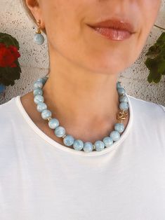 Aquamarine Necklace Chunky Necklace Gumball Beaded Necklace - Etsy Greece Beading Ideas Jewelry, Beaded Jewelry Bracelets, Aquamarine Necklace, Beads Bracelet Design, Necklace Chunky, Beading Ideas, Aquamarine Jewelry, Handmade Jewelry Designs, Chunky Necklace