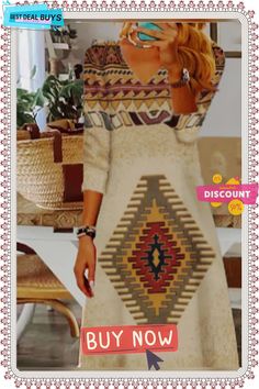 Vacation V Neck Loose Ethnic Dress Bohemian Geometric Patterned Dresses, Multicolor Printed V-neck Boho Dress, Bohemian V-neck Dress With Geometric Pattern, V-neck Rayon Boho Print Dress, Multicolor Boho Print V-neck Dress, Rayon Boho Print V-neck Dress, Bohemian V-neck Multicolor Print Kaftan, Ethnic Dress, Winter Vacation