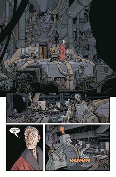 a comic page with an image of a man in the background