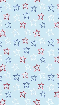 red, white and blue stars on a light blue background