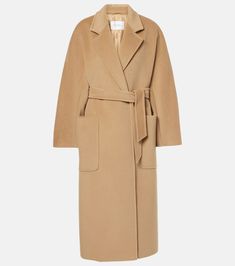 Locri wool and cashmere wrap coat in beige - Max Mara | Mytheresa Classic Beige Wool Coat With Belted Cuffs, Designer Wool Belted Outerwear, Formal Belted Beige Wool Coat, Formal Beige Belted Wool Coat, Belted Beige Wool Coat, Luxury Beige Wool Coat With Pockets, Chic Belted Beige Wool Coat, Beige Wool Coat With Belted Cuffs For Work, Beige Long Wool Coat With Belted Cuffs