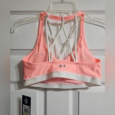 Nwt Under Armour Super Cute Strappy Sports Bra Women's Medium Strappy Sports Bras, Women's Intimates, Under Armour, Pink And Orange, Sports Bra, Super Cute, Bra, Pink, Women Shopping