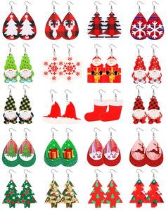 PRICES MAY VARY. 🎅🎅【Christmas Themed Earring Set】🎅🎅In the package,you will receive 20 pairs Xmas leather earrings in different Christmas styles in different shape. These handmade lightweight leather earrings which full of Christmas elements,like snowflake,snowman,elk,candy,trees,Santa Claus,boots,Christmas Hat,20 pairs fashion leather earrings,different choice for your different needs and different occasions,festival elements can match your different Christmas outfits well, can add Christmas Cheap Christmas Earrings With Round Beads, Grinch Earring Template, Cricut Grinch Earrings, Cheap Christmas Beaded Earrings For Women, Faux Leather Snowflake Earrings, Faux Christmas Earrings, Christmas Faux Leather Earrings Svg, Christmas Paper Earrings, Cricut Christmas Earrings Svg Free