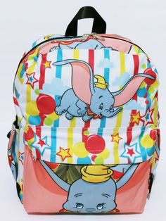 Disney Dumbo Cartoon Elephant Mini 12" Backpack Purse All Over Print Lady Carry All  Travel Bag With Adjustable Straps To Fit Perfect Great Disney Gift For Ladies All Ages 100% Disney Authentic Backpack 12 " Height 9" Width 4.5" Depth  . Condition is "New with tags". Shipped with USPS Priority Mail. Flying Elephant, Whimsical Accessories, Loungefly Bag, Disney Bag, Mini Purse, Mini Backpack, Backpack Purse, Leather Mini, Stripe Print