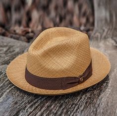 Austral Hats - Light Brown Panama Hat with Brown Bow Band Mens Summer Hats, Mens Straw Hats, Mens Dress Hats, Trending Hats, Outback Hat, Mens Hats Fashion, Bow Flats, Western Hats, Hat Band