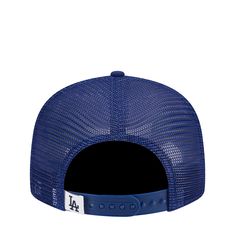 If your youngster is a baseball player or a Dodgers fan, they will definitely be a fan of their new Dodgers Trucker OTC 950 New Era cap for youth. The Dodgers OTC hat is also a great gift idea and an ideal way to protect those young heads and eyes from the sun. From that great-looking trucker hat profile to its quality and fit, this cap for youth is a home run. Snapback closure. Embroidered eyelets. Flat bill. Officially licensed. Mesh back. Navy Flat Brim Baseball Cap, Navy Flat Brim Baseball Cap For Sports Events, Navy Snapback Baseball Cap For Baseball Season, Navy Snapback For Baseball Season, Navy Snapback Hat With Flat Bill For Fans, Navy Snapback Baseball Cap For Fans, Navy Six-panel Snapback Hat For Sports, Navy Snapback Hat For Sports Events, Sporty Six-panel Trucker Hat For Fan Gear