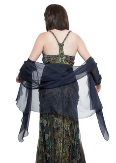 "100% silk stole wrap with sleeves made with finest iridescent chiffon of navy color. Great accessories for elegant evening dress ------------------------------------------------------------ Please measure your arms and bust before to order: Fits sizes S - 2X BUST: XS-S: 32,5-34 inches M-L: 36-38 inches XL-2X: 40-42 inches UPPER ARMS: 11-13 inches WRISTS: 8 - 10 inches ----------------------------------------------------------- NB:The sleeves of this stole are made just to hold this wrap on your Silk Shawl Scarf For Party, Silk Shawl For Evening, Elegant Silk Scarf Shawl For Parties, Elegant Silk Shawl Scarf For Party, Elegant Sheer Silk Scarf For Formal Occasions, Elegant Blue Silk Scarf For Evening, Elegant Evening Silk Scarf Shawl, Elegant Silk Shawl For Evening, Elegant Silk Evening Shawl