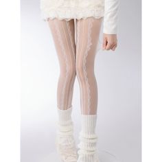 Lolita White Lace tights Add a touch of kawaii to your outfit with our Lolita White Lace tights. Made with delicate lace, these tights are perfect for adding a flirty and feminine touch to any ensemble. Comfortable and stylish, they'll be sure to elevate your look. Material: ChinlonDenier: 20DColor: Milk white, Black White Lace Thigh-high Legwear, Fitted White Hosiery With Lace Trim, White Stretch Hosiery With Lace Trim, White Stretch Lace Trim Hosiery, Spring Fitted Tights With Lace Trim, Cute Thigh High Fitted Stockings, Cute Fitted Thigh-high Stockings, Cute Thigh-high Fitted Stockings, White Stretch Lace Hosiery