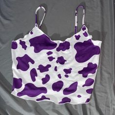 Brand New Never Worn Shein Tank Top Size Medium Purple Cow Print Purple Cow Print, Purple Cow, Medium Purple, Shein Tops, Walker Boots, Garment Bags, Blush Makeup, Print Tank, Cow Print