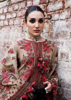 Hussain Rehar, Pakistani Boutique, Alkaram Studio, Embroidered Dupatta, Shalwar Kameez, Suit Fabric, 3 Piece Suits, Back Neck, Pakistani Outfits