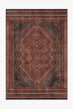 Kaden Amber Red Rug | Washable Rug | Ruggable Coral Rug, Vintage Style Rugs, Ruggable Rug, Burgundy Rugs, Chenille Rug, Flat Woven Rug, Area Rug Runners, Rug Stain, Classic Rugs