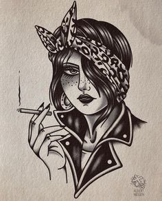 Old School Woman Tattoo, Traditional Tattoo Girl Head, Girl Head Tattoo, Traditional Tattoo Girls, Hairstylist Tattoos, Tattoo Portrait, Catrina Tattoo, Traditional Tattoo Flowers, Rose Tattoos For Men