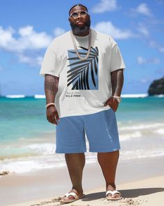 Embrace the ease and comfort of Hawaii with a simple design. This men's shorts set interprets the simple island style. The leaves and letters are interwoven, simple yet detailed. The innovative design of the Hawaiian style makes this set a highlight in summer. Suitable for a variety of occasions, it easily creates a natural summer style. Style: Short-Sleeved T-Shirt Shorts Set Design: Hawaiian Style, Print, Leaf, Blue, Simple Fit: Loose Neckline: Crew Sleeve Length: Short Sleeve Occasion: Casual Short Leisure T-shirt For Beach Season, Summer Short Tops For Beach Season, Summer Short Top For Beach Season, Short Summer Tops For Beach Season, Short Summer Beachwear Tops, Summer Relaxed Fit T-shirt For Leisure, Casual Short Tops For Beach Season, Casual Vacation Leisure Shorts, Short Tops For Beach Vacation