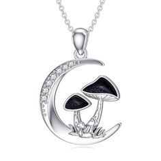 PRICES MAY VARY. 💎【Diamond Moon and Mushroom Necklace】mushrooms are a symbol of new chances, good luck, energy, prosperity and personal rebirth. our moon and mushroom necklace with sparkling diamonds looks elegant and delicate, suitable for any occasion. LWXIE stylish diamond mushroom necklace is an ideal gift for women. 💎【Lab Grown Diamonds】our 0.089 cttw diamond mushroom pendant for women uses lab grown diamonds which have the same visual and chemical components, making them identical to nat Mushroom Necklace, Mushroom Pendant, Mushroom Jewelry, Moon Necklace, Lab Created Diamonds, Sparkle Diamonds, Real Diamonds, Lab Diamonds, Necklace For Women