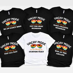 Get ready for your next family vacation in style with our matching shirts for friends and family! These Vacay Mode Shirts are perfect for your upcoming summer trip. Made from high-quality materials, these custom funny Travel Matching Shirts will have you all looking trendy and coordinated during your vacation. Stand out and create unforgettable memories with your loved ones in these stylish Summer Vacation T-shirts! 🛒 How to Order 🔹1: Review Photos: Please take a moment to review all product p Friends Vacation Shirts, Matching Shirts For Friends, Matching Friends, Funny Vacation, Friends Vacation, Girl Trip, Friend Vacation, Vacation Humor, Funny Travel