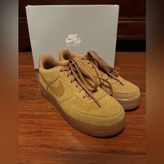 Worn Probably Only 5 Times And In Perfect Condition, Almost Like Brand New. They Are A Youth Size 5.5, But I Wear A Women’s Size 7.5/8. Perfect For Either A Younger Individual Or Woman! Comes With Original Box! Casual Nike Air Force 1 With Rubber Sole, Casual Brown Nike Air Force 1, Casual Nike Air Force 1 With Gum Sole, Nike Air Force 1 Brown Lace-up, Brown Nike Air Force 1 With Cushioned Footbed, Brown Nike Air Force 1 Lace-up With Cushioned Footbed, Brown Nike Air Force 1 Lace-up, Nike Brown Suede Sneakers, Brown Lace-up Nike Air Force 1 With Cushioned Footbed