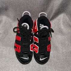 Nike Air Size 12.5 Brand New No Box.Tissue Paper Still In Place.We Want $75 Or Best Offer!! Red Nike Air More Uptempo, Nike More Uptempo Shoes Red, Nike Air More Uptempo Black Red, Nike Air Uptempo Shoes Red, Red Nike, Shoe Black, Nike Kids, Kids Nike, Black Nikes