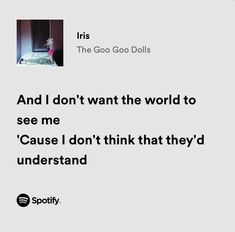 an ad for spotify with the caption'and i don't want the world to see me cause i don't think that they'd understand