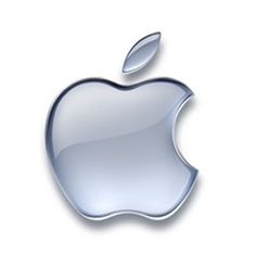 an apple logo is shown on a white background