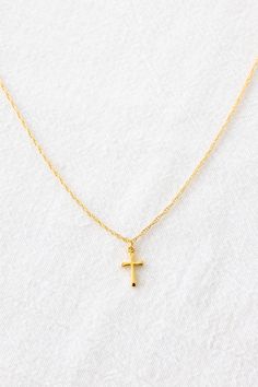 14k gold filled dainty rope chain necklace with a 14k gold filled 8mm x 12mm cross pendant Length: 18" Cross Accessories, Bar Jewelry, Rope Chain Necklace, Jewelry Workshop, Holy Cross, Anklet Bracelet, Stamped Jewelry, A Cross, Birthstone Necklace