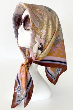 Large square silk scarf in “Birds and Bees” print. Comes in a beautiful collectible gift box with gold foil Cane Print. STYLING: Wear as a neck scarf, head scarf, shoulder shrug, wrapped around braid or ponytail, or tied on the handle of your handbag. 100% Silk Twill Hand rolled edges Made in Como, Italy One size Dry clean 34.5 by 34.5 inches Luxury Multicolor Scarves For Gifts, Luxury Multicolor Scarf As Gift, Luxury Multicolor Rectangular Silk Scarf, Vintage Square Silk Scarf Gift, Brown Square Silk Scarf Gift, Luxury Square Silk Scarf For Gift, Elegant Gold Rectangular Silk Scarf, Gold Bohemian Silk Scarves, Gold Silk Bohemian Scarves