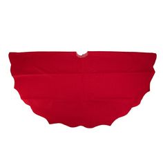 a red piece of cloth is shown against a white background, with the bottom half cut off