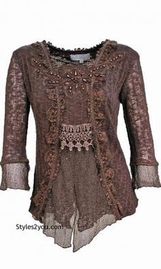 Tory PLUS SIZE Ladies Retro Vintage-Victorian-Western Top Coffee Pretty Angel Clothing, Angel Clothing, Lace Knit Top, Victorian Blouse, Chocolate Mocha, Mocha Latte, Western Tops, Giddy Up Glamour, Pretty Angel