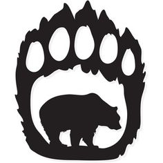 a bear paw with an animal's silhouette on it